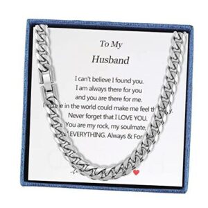 Buy Aoody Men's 8MM Silver Stainless Steel Cuban Link Chain Necklace - Hip Hop Style