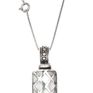 Elegant Silver Tone Rectangle Pendant Necklace for Women | Chic Chain Jewelry