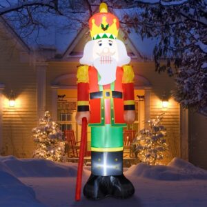 10-Foot Giant Nutcracker Soldier Inflatable - A Stunning Outdoor Christmas Decoration for the Holidays