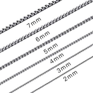 Durable 4mm 24-Inch Stainless Steel Chain Necklace for Men | Stylish Men's Pendant Chain