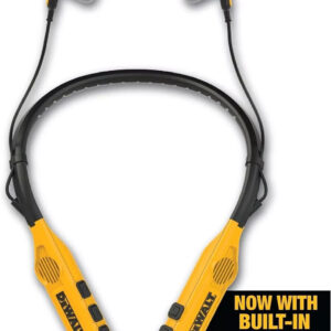 DEWALT 2-in-1 Bluetooth Neckband Headphones with Built-in Speakers - Perfect for Jobsite Use