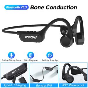 Purchase Mpow Bluetooth 5.3 Bone Conduction Headphones - Waterproof Open Ear Sports Headset