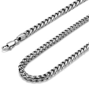 24-Inch 6MM Stainless Steel Curb Chain Necklace for Men - Biker Punk Style Jewelry for Trendy Fashion