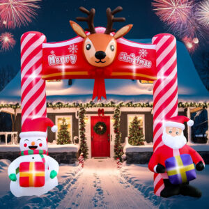 10FT Candy Cane Archway Inflatable - Perfect Outdoor Christmas Decoration for Your Yard