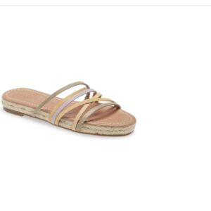 Buy Madewell Kathryn Espadrille Strappy Croc-Embossed Slide Sandals - Size 7.5 Leather Footwear Online