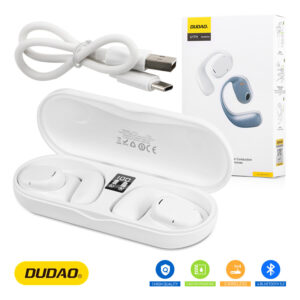 White Wireless Running Earphones with Built-in Ear-Cup Microphone - Comfortable and Convenient Sport Earbuds