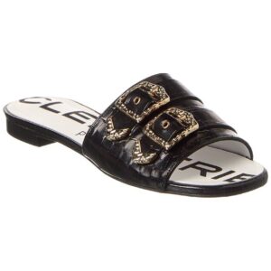 Buy Stylish Women's Clergerie Kid Croc-Embossed Leather Sandals for Ultimate Comfort