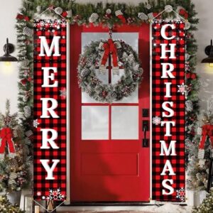 Outdoor Christmas Yard Decorations: Ivenf Front Porch Sign Set for a Festive Holiday Atmosphere