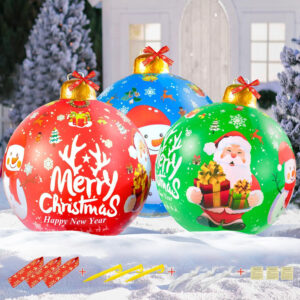 Inflatable Christmas Decoration Balls - 6-Pack of 24-Inch Giant Orbs for Festive Holiday Cheer