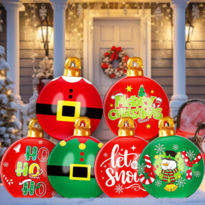 Purchase 6 Giant 24-Inch Inflatable Christmas Balls - Durable PVC Holiday Decorations for Festive Celebrations