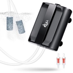 Enhance Your Aquarium's Aeration with a Dual Outlet Air Pump - 3.5W & 5W Adjustable Oxygen Pump & 2 Air Stones