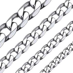 Men's 4mm Silver Cuban Chain Necklace - 18-Inch Stainless Steel Curb Chain Gift for Him