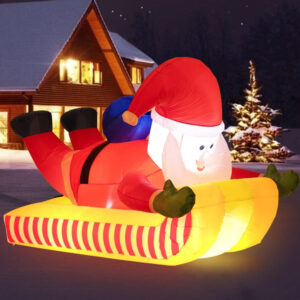 8FT Inflatable Skiing Santa Claus - Perfect Outdoor Yard Decoration for Christmas