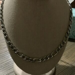 Men's 24-Inch Silver Stainless Steel Figaro Chain Necklace – Shop Now with Free Shipping!