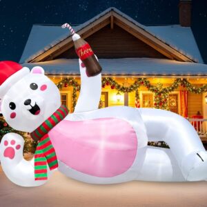 10FT Inflatable Polar Bear Christmas Decoration: Giant Holiday Inflatable for Festive Outdoor Decor