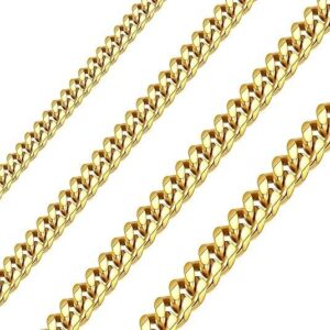 Waterproof Solid Stainless Steel Cuban Chain Necklace for Men & Women - Durable Curb Link Design for Everyday Wear