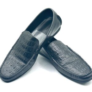 Shop Stylish Comfort: Zanzara Men's Croc Embossed Leather Slip-On Loafers in Size US 13