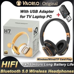 Wireless H7 Bluetooth Headphones with Microphone and USB Adapter - Experience Premium Noise-Canceling Audio