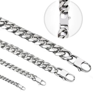 24-Inch Men's Heavy-Duty Stainless Steel 9mm Cuban Link Chain Necklace - 316L Jewelry for Durability