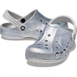 Shop Silver Glitter Crocs 10126 Adult Baya Clogs - Men's Size 7 / Women's Size 9