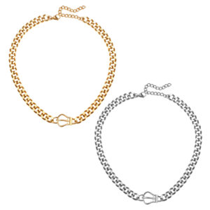 Adjustable 10MM Stainless Steel Cuban Curb Chain Necklace for Women & Girls - Chic Choker 16"-19