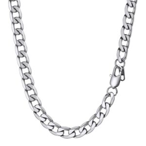 Stylish 18-Inch Stainless Steel Cuban Link Flat Chain Necklace for Men | Trendy Jewelry for Every Occasion