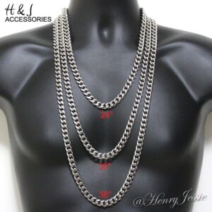 Shop Heavy 10mm Silver Cuban Curb Chain Necklace for Men – Available in 24", 30", & 36" Lengths