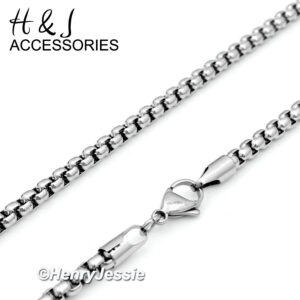 Men's 18-40" Stainless Steel 5mm Silver Smooth Classic Box Link Chain Necklace – A120 | Durable & Stylish Jewelry for Men