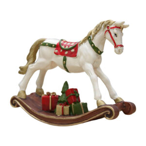 Charming Resin Christmas Rocking Horse Ornaments: Festive Table Decor for the Holiday Season