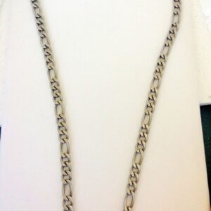 Stainless Steel 30-Inch Men's Figaro Necklace Chain - 7mm Durable Design