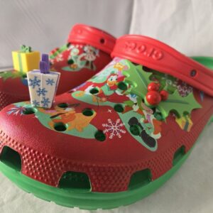 Men's Size 11 Crocs Disney Park Classic Christmas Clogs - Red Rubber Slip-On Sandals for Holiday Comfort