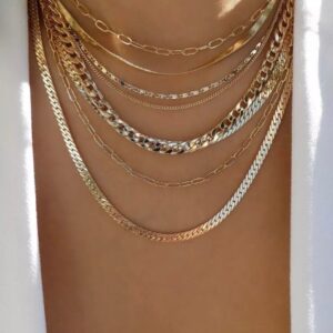 Buy Gold Multilayered Link Cuban Necklace for Women | Bohemian Jewelry Collection 294-5