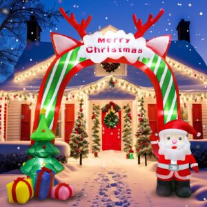 10FT Inflatable Christmas Archway: Festive Outdoor Blow-Up Decorations for a Merry Holiday Season