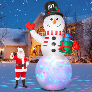 14FT Inflatable Snowman: Giant Lighted Christmas Yard Decoration for Your Garden