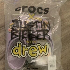 Shop Justin Bieber Drew x Crocs: Lavender Women's Size 9 with White Drew Tube Socks