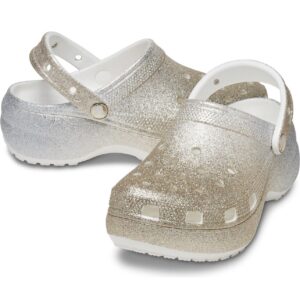 Buy Crocs Classic Platform Ombre Glitter Women's Clogs - Size 10 Available in Gold, Silver, and White