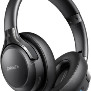 BERIBES Bluetooth Over-Ear Headphones - 65 Hour Battery Life & 6 Adjustable EQ Settings in Black