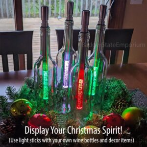 2-Pack LED Wine Bottle Light Sticks – 7 Colorful Lights for Festive Christmas Decor