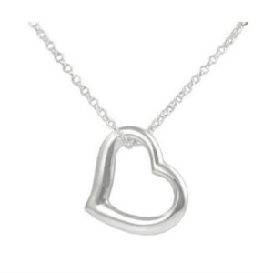 Women Jewelry Pendant 925 Silver Gold Heart Choker Chunky Chain Bib Necklace