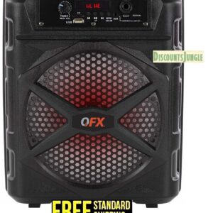 QFX BT-85 TWS 8” Rechargeable Party Speaker Bluetooth USB/Micro-SD FM Radio-NEW