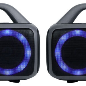 (2) Rockville RRB50 Portable Bluetooth Speakers w/LED+Wireless Stereo Linking