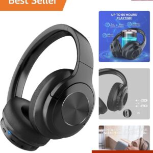 Advanced Wireless Bluetooth Headphones - 65 Hours Playtime, Deep Bass, HiFi S...