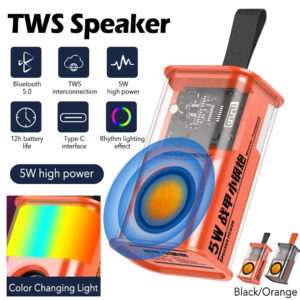 Portable Bluetooth Speaker Mini Wireless Speaker Transparent 360°Stereo Surround