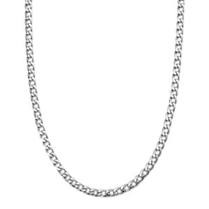 6mm Chain Necklace for Women Jewelry Gifts in Stainless Steel Size 20"