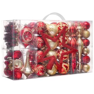 Ornaments for Christmas Trees, 100ct Red and Gold Shatterproof Christmas Tree...