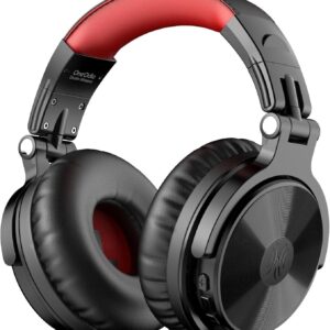 Dynamic Deep Bass Bluetooth Headphones with Passive Noise Control - Red