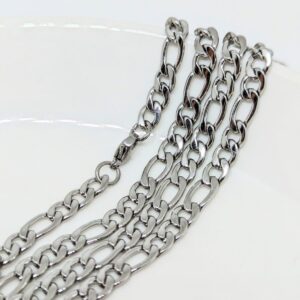 Men Cool 316L stainless steel 5mm figaro chain necklace 24 inches