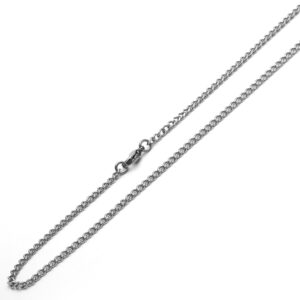 Men's 3mm Stainless Steel Chain Necklaces Cuban Link Curb Chain / Gift box