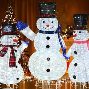 Outdoor Christmas Decorations Snowman LED Light Kit 2Ft+3Ft+5Ft Lighted up Snow