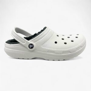 Crocs Classic Lined Clog White Grey Mens Casual Dual Comfort Clog